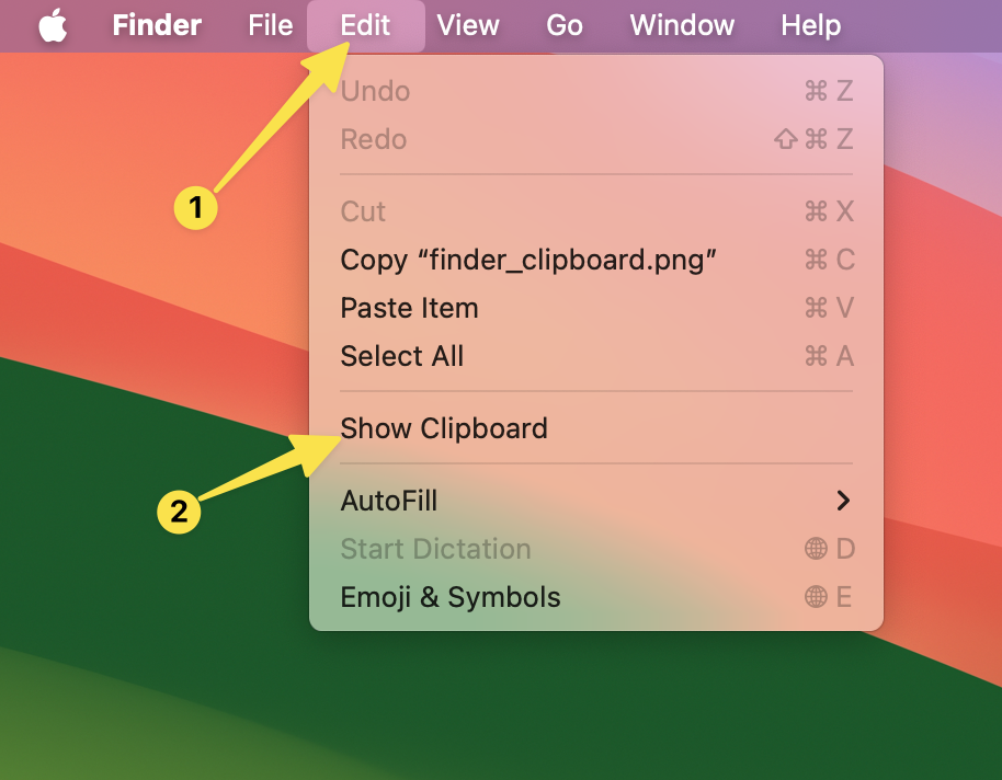 Show Clipboard Option